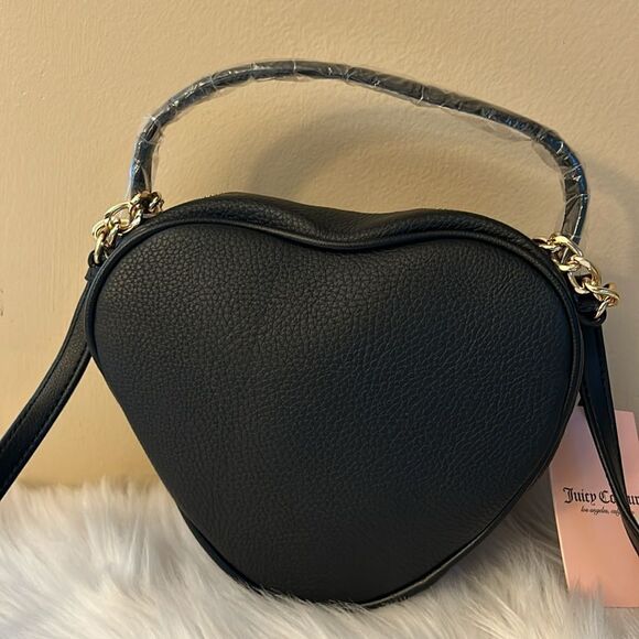 NWT Juicy Couture Love Never Dies Crossbody Heart Bag - Black 🖤🩷❤️ - Picture 8 of 10